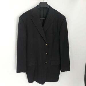 Pal Zileri Wool Blazer Gold Buttons Black 58R IT US 48R